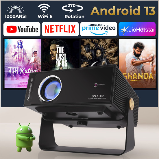 Wzatco Yuva Blaze , Android 13.0, Native 1080P Projector Wzatco Yuva Blaze , Android 13.0, Native 1080P Projector